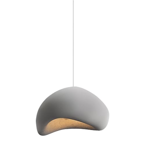 Lámpara colgante de seta para lámpara de techo de resina moderna Arte creativo, adecuada para el diseño de interiores de loft, dormitorios, salas de estudio, bares, tiendas, etc. (gris - lámpara de ar