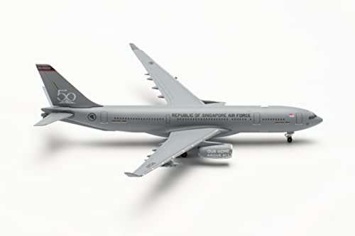 Herpa Miniatura del avión Republic of Singapore Air Force Airbus A330 MRTT, RSAF 50 Years 761, Escala 1/500, Modelo prefabricado, maqueta de colleción, modelismo, Avion sin Soporte, Figura plástico