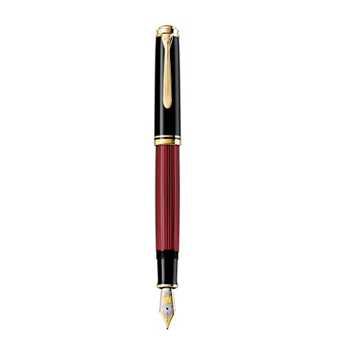 Pelikan Souverän 800 816625 - Pluma estilográfica (media), color negro y rojo