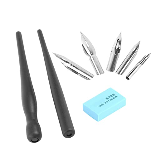 Acogedor Plumillas de Dibujo Manga, Herramienta de Dibujo Cómico, 2 Soportes para Bolígrafos y 5 Puntas, para Principiantes de Cómics