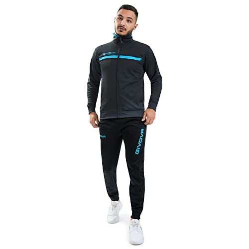 Givova, chandal givova one full zip, gris oscuro/turquesa, 3XL
