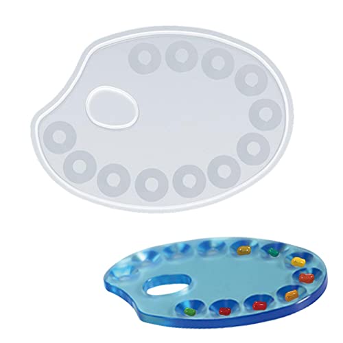 Maodom Molde de Resina de Paleta de Pintura DIY,Molde de fundición de epoxi para Sujetar y Mezclar Colores | Herramientas de Pintura para Manualidades de Bricolaje Que Hacen Suministros