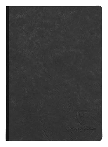 Clairefontaine 795421C - Cuaderno con reverso de tela negra - Age Bag - A5 (14,8 x 21 cm) - 192 páginas - Hojas: Cuadrados pequeños - Papel blanco 90 g - Cubierta cartulina lustrada - Negro