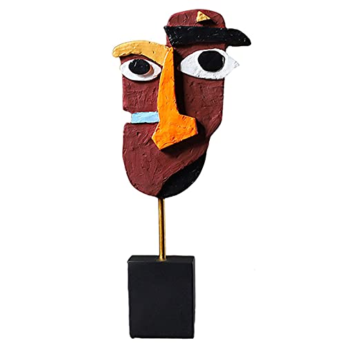 XIUWOUG Escultura De Cara Abstracta Estatua Artística Estilo Picasso Manualidades Decoración Artística para El Hogar Pasillo Estudio Galería Ilustraciones,C