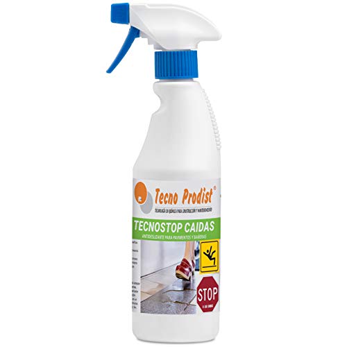 TECNO STOP CAIDAS 500 ML de Tecno Prodist, spray líquido antideslizante suelo, transparente, evita el deslizamiento en todo tipo de superficies como ducha, bañera y pavimentos, etc