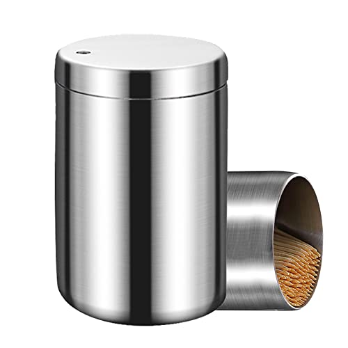 Dispensador De Palillos De Acero Inox Palillero Dispensador De Palillos De Dientes Soportes De Palillos De Dientes Caja De Almacenamiento PortáTil Para Familias Cocina Mesa, Fiesta, Hotel, Restaurante