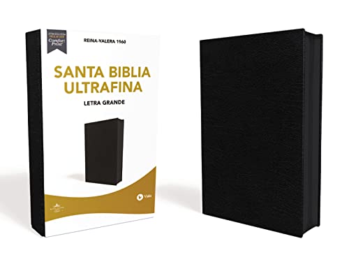 Santa Biblia/ Holy Bible: Reina Valera 1960, Ultrafina Letra Grande, Piel Fabricada, Negro, con Cierre, Interior a dos colores/ Reina Valera 1960, ... Black, with Zipper, Interior in two colors