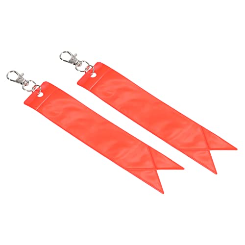 PATIKIL Seguridad Reflector, 2 Paquete Etiqueta Colgante PVC Reflector Equipo Llavero para Mochila Bolsa Chaqueta, Fluorescente Amarillo+Naranja