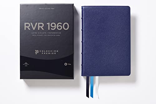 Santa Biblia/ Holy Bible: Reina Valera 1960 Biblia Ultrafina, Azul Marino, Interior a Dos Colores, Colección Premier