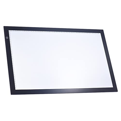 Bisofice Mesa de Luz Tableta Caja Dibujo A2 LED Portátil para calcar de Art Display Tablero del panel de copia Cable Pad con cable USB,con función de memoria Control de brillo continuo