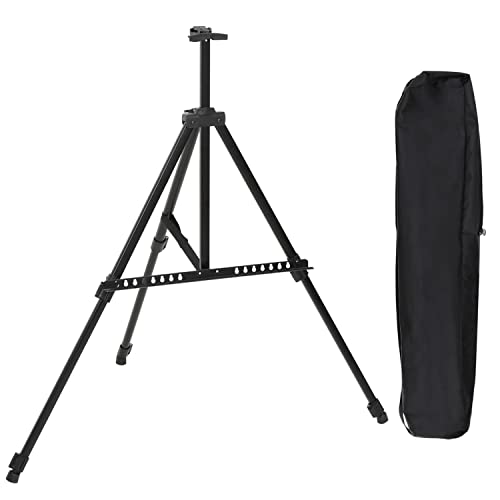 TIENDA EURASIA - Caballete, Caballete Pintura Fabricado en Aluminio, Caballete Regulable 40 cm - 98 cm, Tripode Telescopico para Pintura, Caballete Pintura Negro
