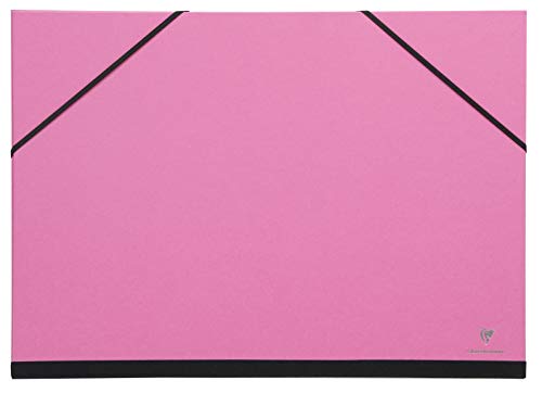 Clairefontaine 144402C - Cartón de dibujo con goma elástica, color fucsia 52x72 cm