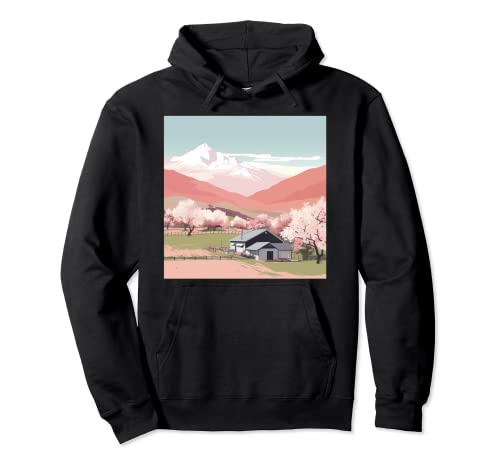 Relajante paisaje de flores rosas pastel de Sakura Symphony Sudadera con Capucha