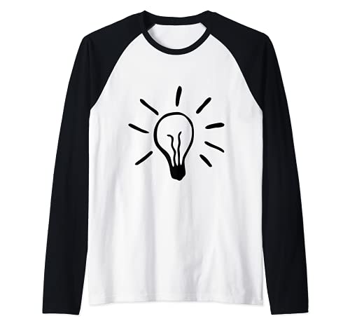 Dibujo de la bombilla Camiseta Manga Raglan