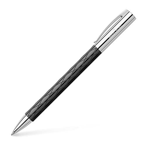 Faber Castell 148900 - Bolígrafo con cuerpo en resina de color negro, guilloqueada con el acabado Rhombus, trazo M