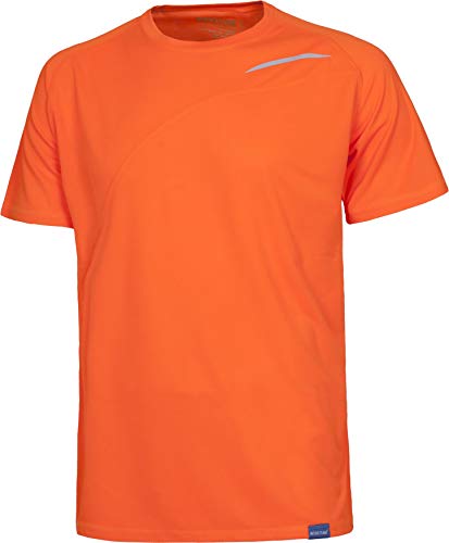 Work Team Camiseta técnica en Colores flúor de Manga Corta con Detalles Reflectantes Hombre Naranja A.V. S