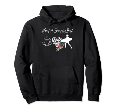 Soy una chica sencilla perros de café surf acuarela flores Sudadera con Capucha