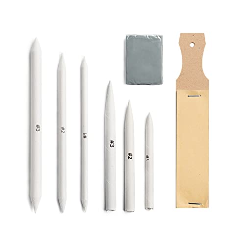 Kiuiom Juego de 8 limpiadores de Papel, mezcladores de Papel, Difuminos de Tortillon Papel, Tortillones de Papel, 8PCS Difuminos y Tortillones de Mezcla Set Difuminos y Tortillones de Mezcla