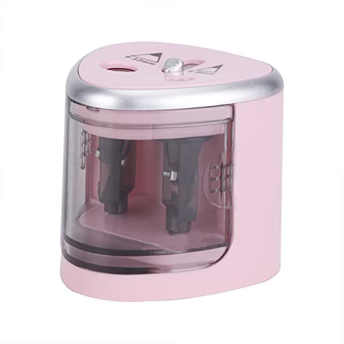 Bisofice Sacapuntas electrico,sacapuntas eléctrico automático de 2 Agujeros (6-8 mm/9-12 mm), Funciona con Pilas, para Uso doméstico y Escolar
