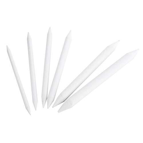 Cikonielf Juego de tortillón de Papel de tocones de Mezcla de 6 uds, Papel de boceto de Doble Cabeza, bolígrafo Blanco para Artista de Dibujo artístico, Dibujo de boceto de Estudiante DIY