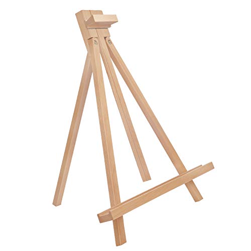 Belle Vous Caballete de Mesa de Madera para Mostrar Arte 83 cm Caballete Pintura Sobremesa Haya Natural Trípode para Mostrar Lienzos, Caballete Pintura Arte, y Marcos Manualidades