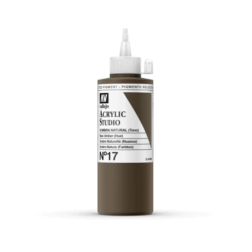 VALLEJO ACRYLIC STUDIO, PINTURA ACRÍLICA, 200ML, SOMBRA NATURAL (TONO), Nº 17