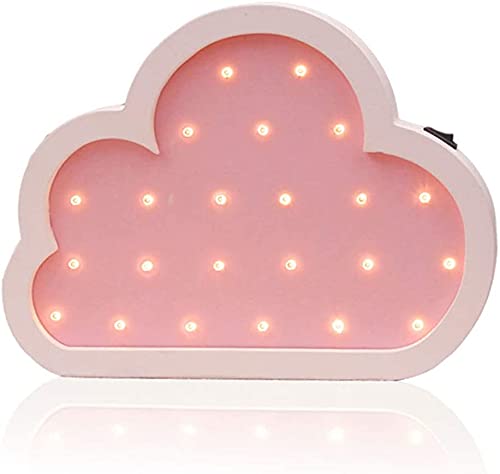 Tiardey LED Luz de Noche Decorativa en Forma de Nube, en la Pared o colocada en el Escritorio para el Dormitorio Habitación de los ni?os Luz de neón para el hogar - Funciona con Pilas