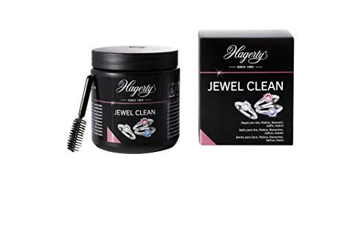 Hagerty Jewel Clean Baño de inmersión limpia joyas oro platino y piedras preciosas 170ml I Eficaz líquido para limpiar diamantes zafiros rubíes I Limpieza por inmersión con cesta y cepillo