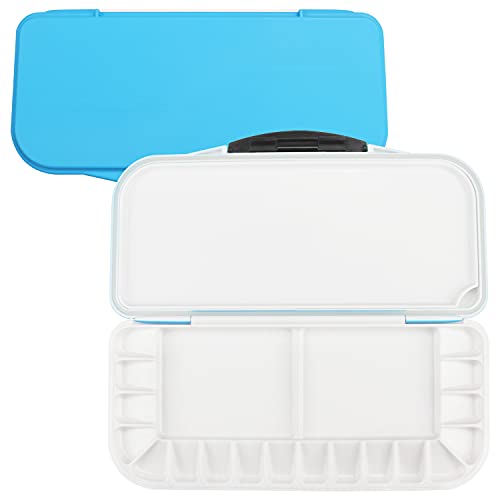 Belle Vous Paleta Pintura 18 Contenedores Paleta Humeda Plegable con Tapa – Paleta Azul Portátil/de Viaje – Bandeja Pintura Artistas - Paleta Acuarela, Oleo/Acrílica, Mezclar Pinturas y Guache