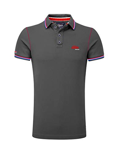 M.Conte Romano - Polo de manga corta para hombre, de algodón elástico, camiseta de polo básica, color azul rey, S, M, L, XL, XXL, XXXL gris M