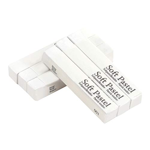 OhMill Lote de 6 lápices pastel cuadrados pastel flexibles de color negro blanco y carne para dibujo y bocetos