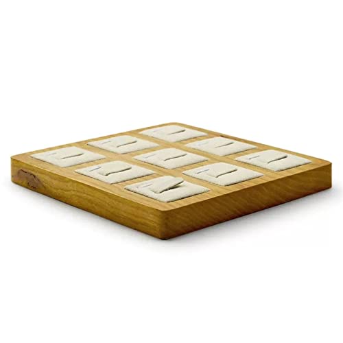 ENtele Soporte de Joyería Solid Wood Ring Display Stand Showcase Ring Display Organizer Tray 9 Bit Ring Holder for Showcase Jewelry Organizer Jewelry Storage Counter Soportes para Joyas (Color : A)