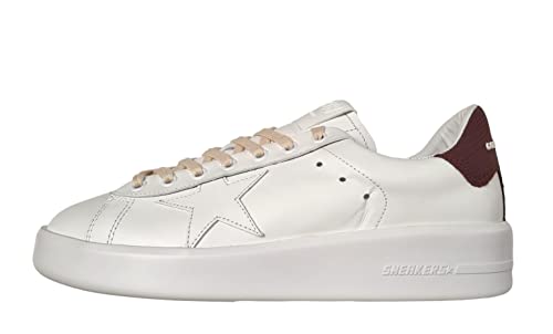Golden Goose Zapatillas Hombre Vintage Pure Star 10360 Blanco-Burdeos, Blanco Burdeos, 43 EU