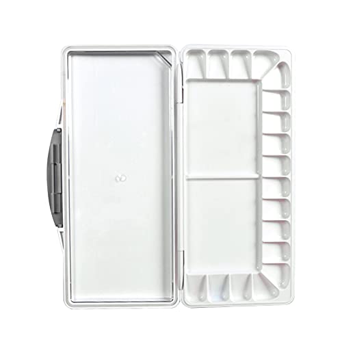 Bisofice Caja de Paleta de Pintura de Acuarela, 18 Contenedores Bandeja de Pintura Plegable para Estudiante Principiante Artista Acrílico Acrílico Pintura de Arte al óleo,Color Aleatorio,1 Pieza