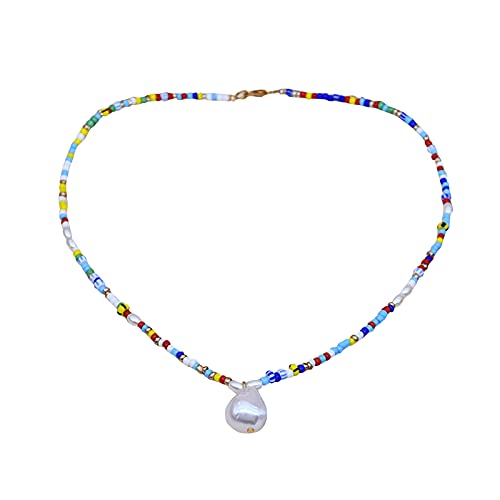 Hecho a mano perla perla bohemia chica colorida y collares para señoras Collares Collares y colgantes Cadenas Mejores amigos, c, Talla única