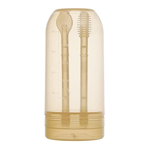 Wilitto Limpiador de lengua para bebé, cepillo de dientes súper suave para bebé, con juego de tazas, cepillo de dientes de silicona para niños pequeños, cepillo de dientes de cerdas extra suaves,