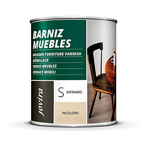Barniz Muebles Sintético, excepcional dureza y resistencia al rayado para todo tipo de maderas (750 Mililitros, Satinado)