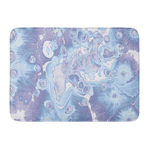 YnimioHOB Alfombra de baño Acuarela Salpicaduras Mármol técnico Ebrus Azul Baño Alfombra Decorativa