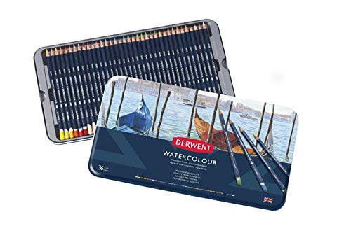 Derwent Set de Lápices Solubles en Agua para Pintar y Dibujar, Set de 36, Ideal para Matizar y Crear Capas, Calidad Profesional, 32885