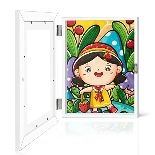FORMIZON Marcos de Arte para Niños, Cuadros para Guardar Dibujos Niños, Capacidad para 150 Dibujos Infantiles, A4 Marcos de Fotos Apertura Frontal, Decoración de Pared para el Hogar y Oficina (Blanco)