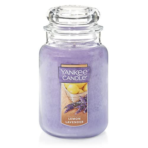 Yankee Candle Lemon Lavender Vela Aromática en Frasco Grande, Cera, Morado, 623 g