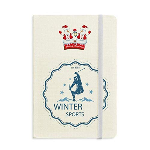 Invierno Deporte Traje De Esquí Acuarela Navidad Muñeco De Nieve Cuaderno Grueso