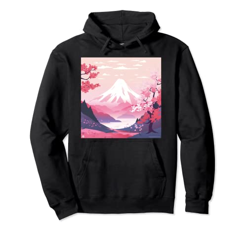 Blissful Sakura Garden - Pintura de paisaje rosa pastel Sudadera con Capucha