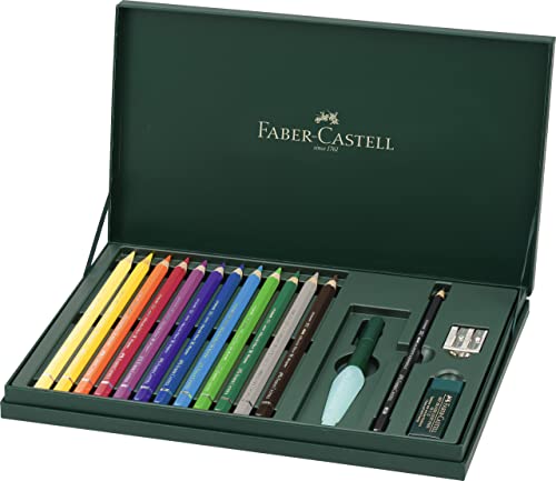 Faber-Castell 216912 - Juego de lápices acuarelables Albrecht Dürer Magnus, con 12 colores individuales, un pincel y accesorios