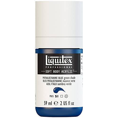 LIQUITEX 1959316 Soft Body - Pintura acrílica, color azul fosforescente (tono verde), botella dosificadora de 59 ml