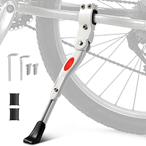 Vinabo Caballetes para Bicicleta,Caballete Lateral para Bicicleta, Altura Ajustable,Soporte para Bicicleta Ajustable de Aleación de Aluminio,Soporte para Bicicletas de 24-27 Pulgadas, BMX, 700c, MTB
