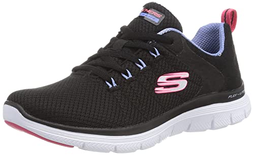 Skechers Flex Appeal 4.0 Maneras Elegantes, Zapatillas Mujer, Black Mesh/Multi Trim, 39 EU