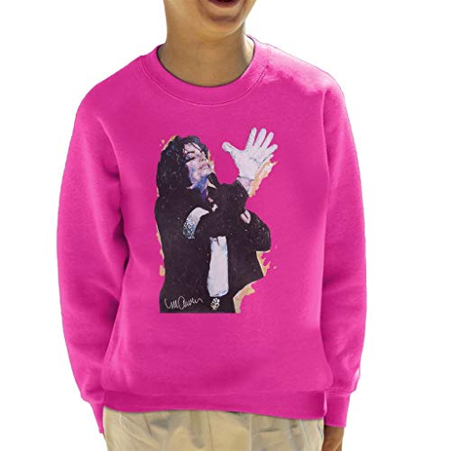 VINTRO Michael Jackson White Glove Sudadera para niños Retrato Original de Sidney Maurer (Rosa Caliente,XL)