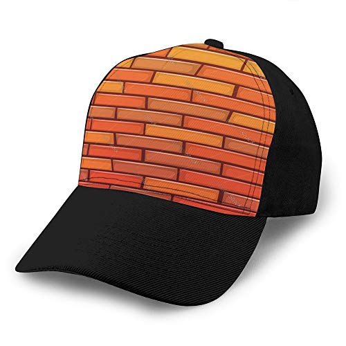 hyg03j4 Gorra de béisbol Curvada Hombres Mujeres Sombrero Gorra de béisbol de algodón de Pared de ladrillo de Dibujos Animados