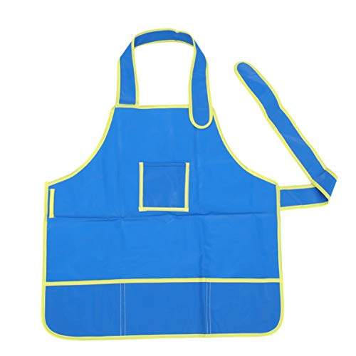 EXCEART Piezas Ni?os Delantal Impermeable Diy Pintura Dibujo Delantal Azul Delantales con para Ni?o Delantal Para Niños